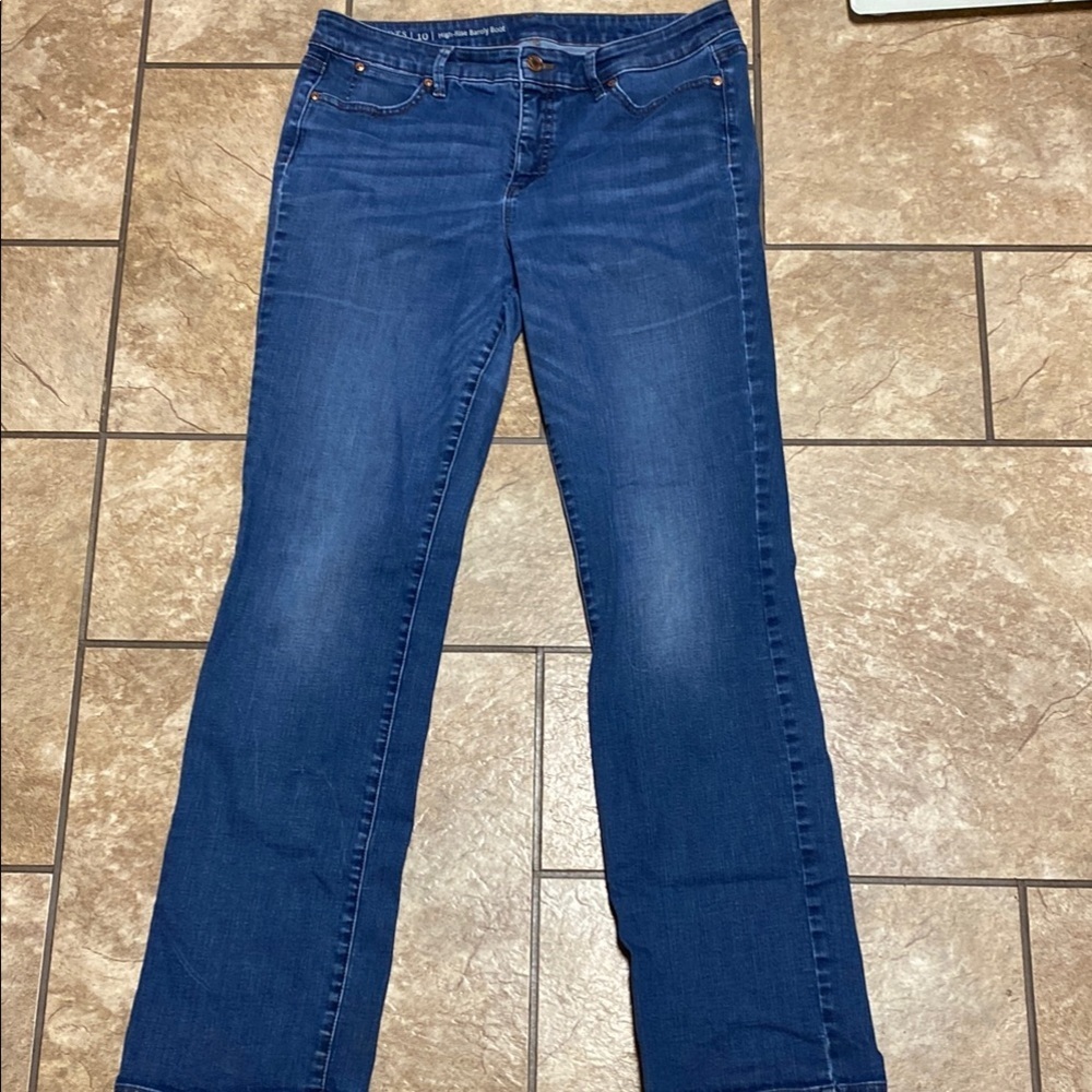Talbots Flawless 10 High Rise Barely Boot Blue Jeans Denim Casual Timeless